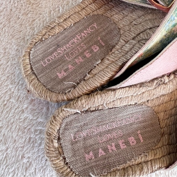 LOVESHACK FANCY X MANEBI NORDIC RAFFIA ESPADRILLE FLORAL SLIDE SANDALS S… - Picture 4 of 10